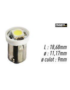 AMPOULE BLANCHE TYPE BA9S/T4W 12V0.24W