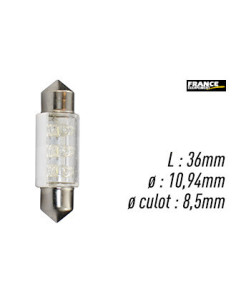 AMPOULE BLANCHE TYPE S8,5D/C5W 12V0.37W