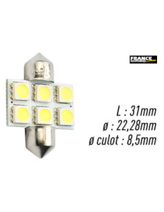 AMPOULE BLANCHE TYPE S8,5D/C5W 12V1.44W
