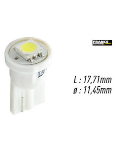 AMPOULE TEMOIN BLANCHE SANS CULOT W2,1x9,5D/W5W-T10 12V0.24W