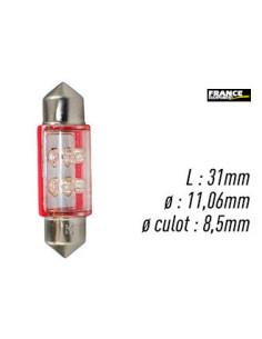 AMPOULE ROUGE TYPE S8,5D/C5W 12V0.27W