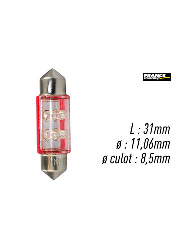 AMPOULE ROUGE TYPE S8,5D/C5W 12V0.27W