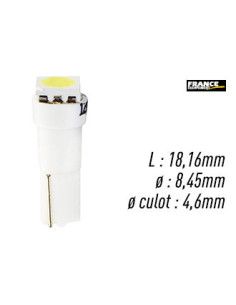 AMPOULE BLANCHE TYPE W2x4.6D / T5 12V0.24W
