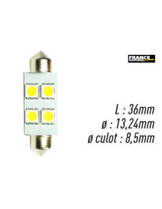 AMPOULE BLANCHE TYPE S8,5D/C5W 12V0.96W