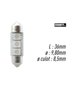 AMPOULE BLEU TYPE S8,5D/C5W 12V0.72W