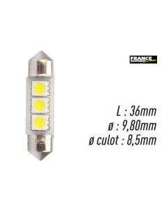 AMPOULE BLANCHE TYPE S8,5D/C5W 12V0.72W