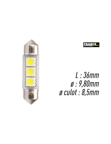 AMPOULE BLANCHE TYPE S8,5D/C5W 12V0.72W