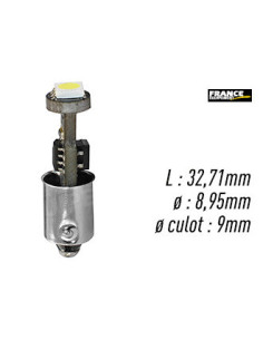 AMPOULE BLANCHE TYPE BA9S/T4W 12V0.72W