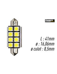 AMPOULE BLANCHE TYPE S8,5D/C5W 12V1.92W