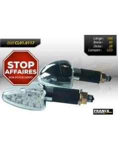 Paire de clignotants, tige longue, ampoule LED.