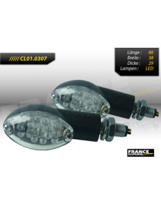 Paire de clignotants, tige courte, ampoule LED.