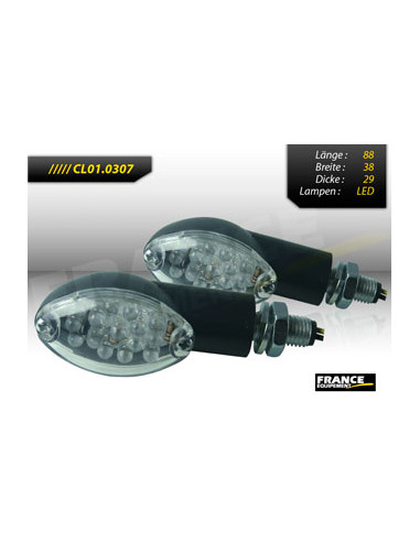 Paire de clignotants, tige courte, ampoule LED.