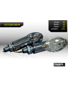 Paire de clignotants, tige courte, ampoule LED.