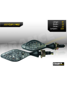 Paire de clignotants, alliage en aluminium, ampoule LED