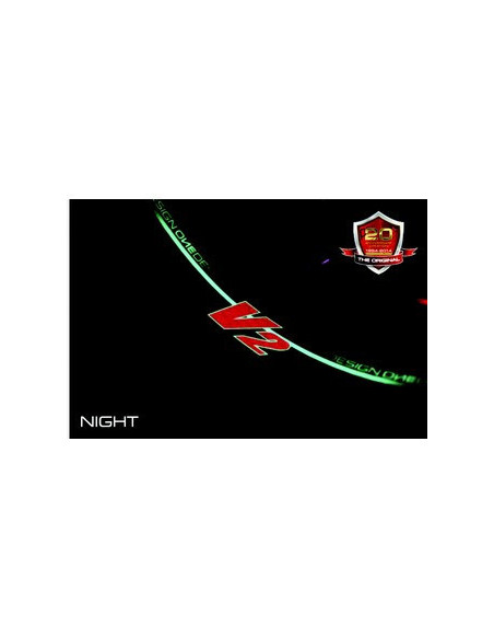 Kit déco de 8 stickers Fluorescent pour Jantes AV+AR "V2" Rouge