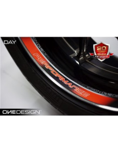 Kit déco de 8 stickers Fluorescent pour Jantes AV+AR "PERFORMANCE"