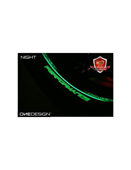 Kit déco de 8 stickers Fluorescent pour Jantes AV+AR "PERFORMANCE"