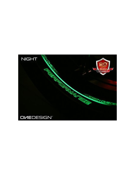 Kit déco de 8 stickers Fluorescent pour Jantes AV+AR "PERFORMANCE"