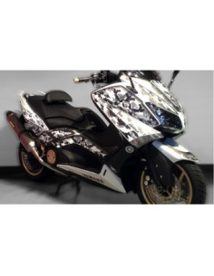 Kit Adhésif graphique pour YAMAHA T-MAX -Version Gris-Blanc Camouflage 2