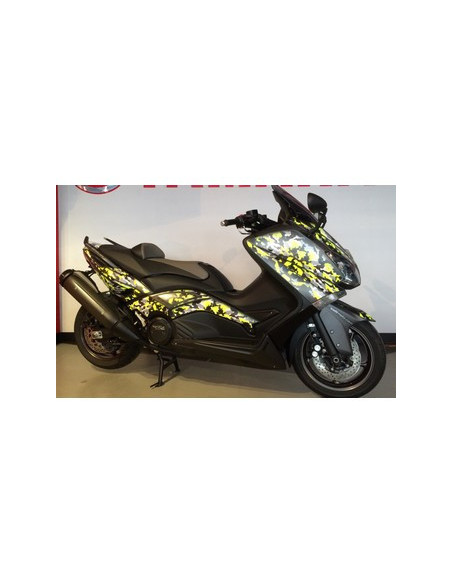 Kit Adhésif graphique pour YAMAHA T-MAX -Version Jaune Fluo Camouflage