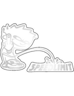 Déco moto "Enfant" marqué SPEEDLIMIT. 2 pièces. Argent