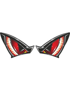 Déco moto "OEIL" de couleur Rouge.