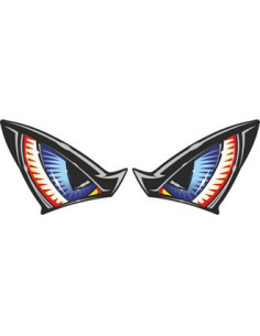 Déco moto "OEIL" de couleur Bleu.