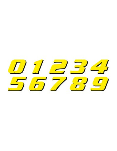 Déco moto NUMERO 5 DE COULEUR Jaune