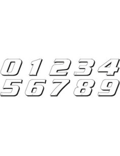 Déco moto NUMERO 9 DE COULEUR Blanc
