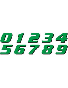 Déco moto NUMERO 4 DE COULEUR Vert
