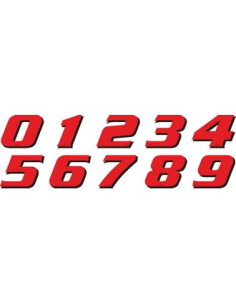 Déco moto NUMERO 4 DE COULEUR Rouge