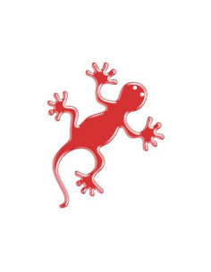 Label en 3D de forme LEZARD Rouge réflechissant. 1 Pièce.