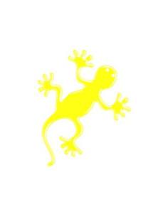 Label en 3D de forme LEZARD Jaune Fluorescent. 1 Pièce.