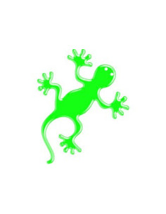 Label en 3D de forme LEZARD Vert Fluorescent. 1 Pièce.
