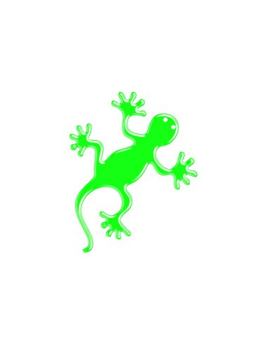 Label en 3D de forme LEZARD Vert Fluorescent. 1 Pièce.