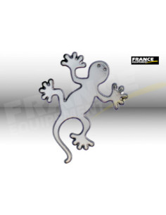 Label en 3D de forme LEZARD Chromé. 1 Pièce.