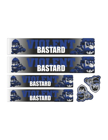 Kits Autocollants 6 pièces "VIOLENT BASTARD" Bleu