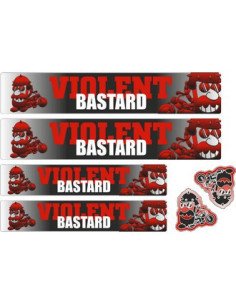 Kits Autocollants 6 pièces "VIOLENT BASTARD" Rouge