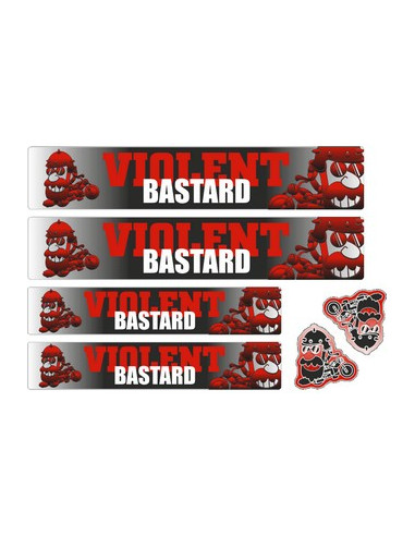 Kits Autocollants 6 pièces "VIOLENT BASTARD" Rouge