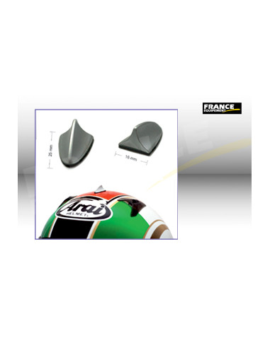 Spoiler adhésif pour casque de moto.Couleur Argent. (2 Pièces)