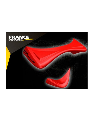 Spoiler pour casque de moto. Couleur Rouge. (2 Pièces)