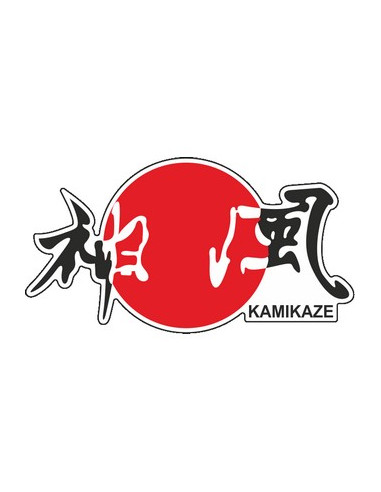 Label déco moto "KAMIKAZE". 2 pièces.