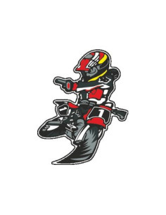 Label déco moto "MOTO N°1". 2 pièces.