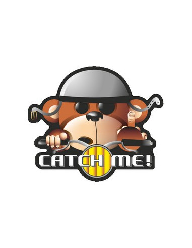 Label déco moto "NOUNOURS CATCH ME". 2 pièces.