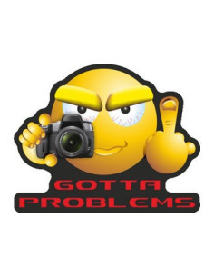 Label déco moto "SMYLEY GOTTA PROBLEMS". 2 pièces.