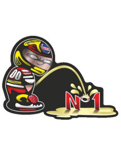 Label déco moto "MOTARD N°1". 2 pièces.