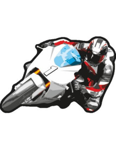 Label déco moto "MOTARD SUR MOTO N°1". 2 pièces.