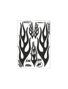 Kits Autocollants "SPIRIT DECORATION" forme FLAMME Noir.