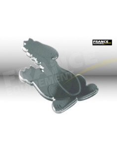 Label en 3D de forme DRAGON Chromé. 1 Pièce.