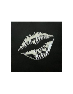 Label en 3D de forme BOUCHE Argent. 1 pièce.